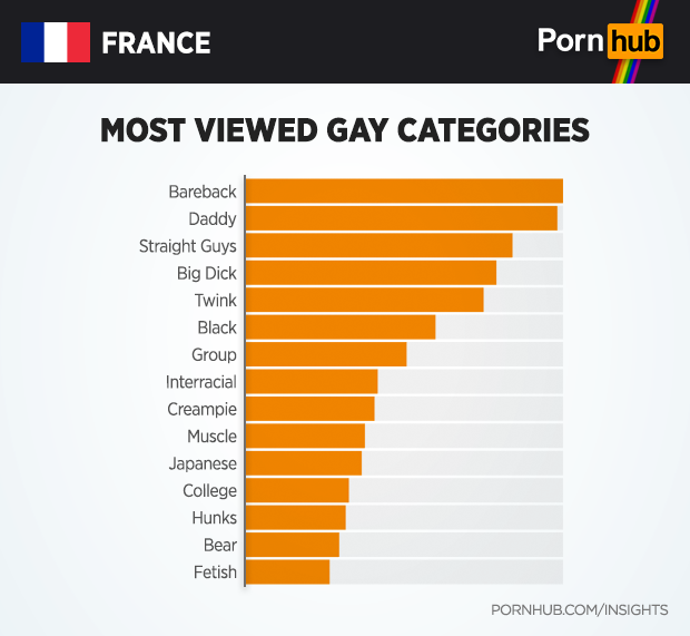 Popular Gay Porn - Gay Porn in France â€“ Pornhub Insights